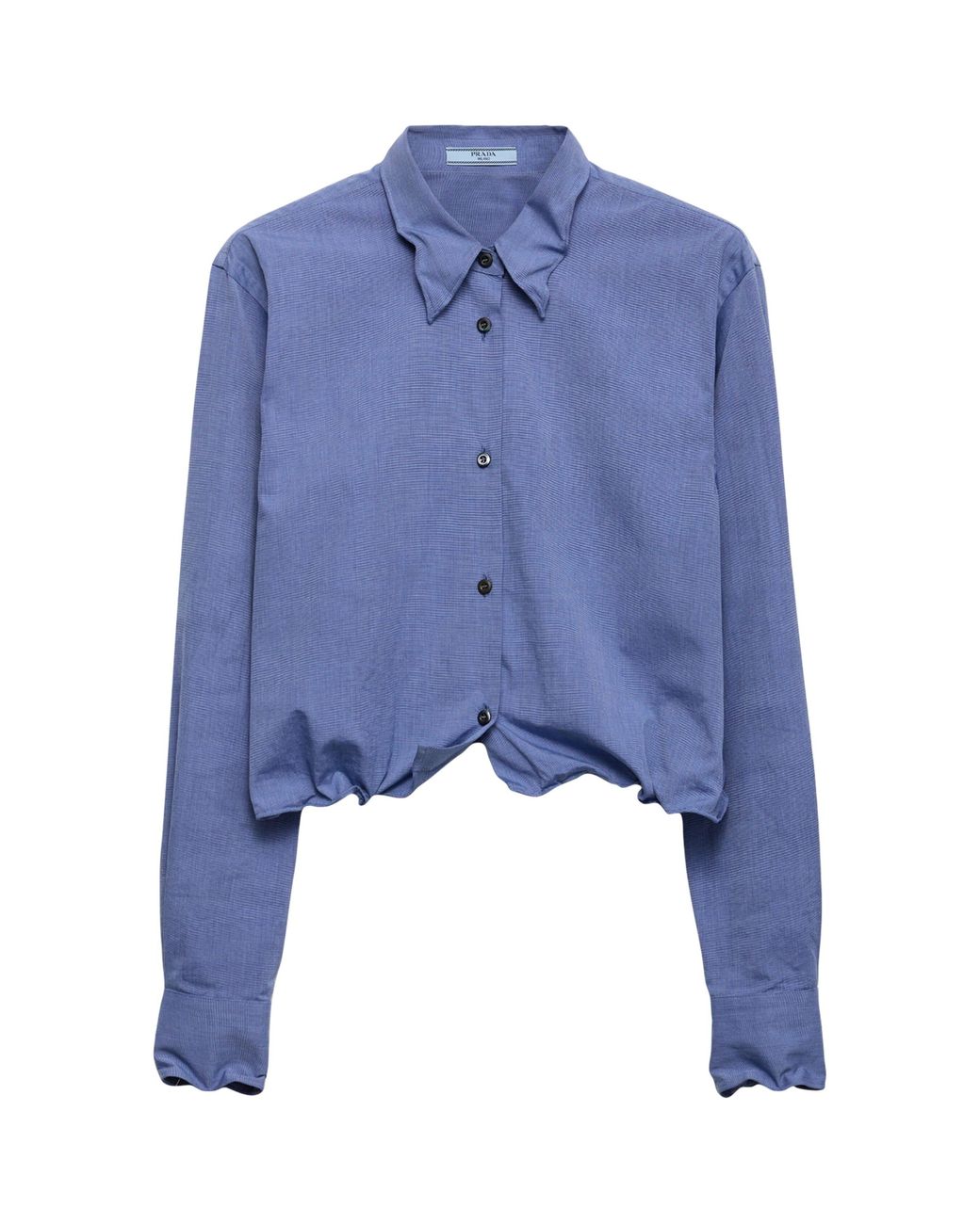 Prada Blue Cotton Shapeable Oversized Shirt