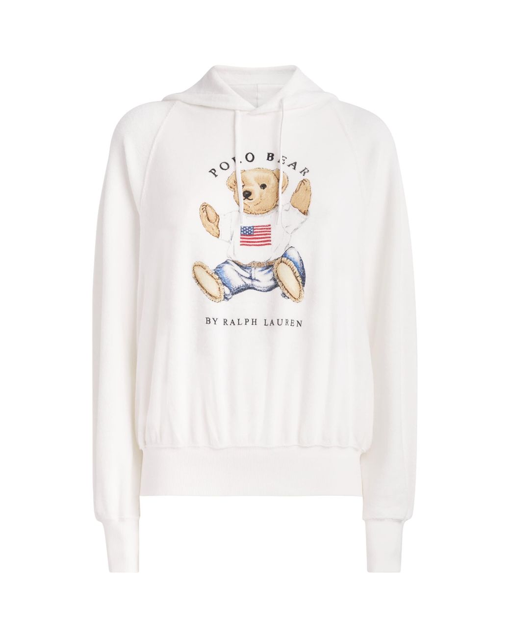Polo Ralph Lauren White Micro-Towelling Sitting Polo Bear Hoodie