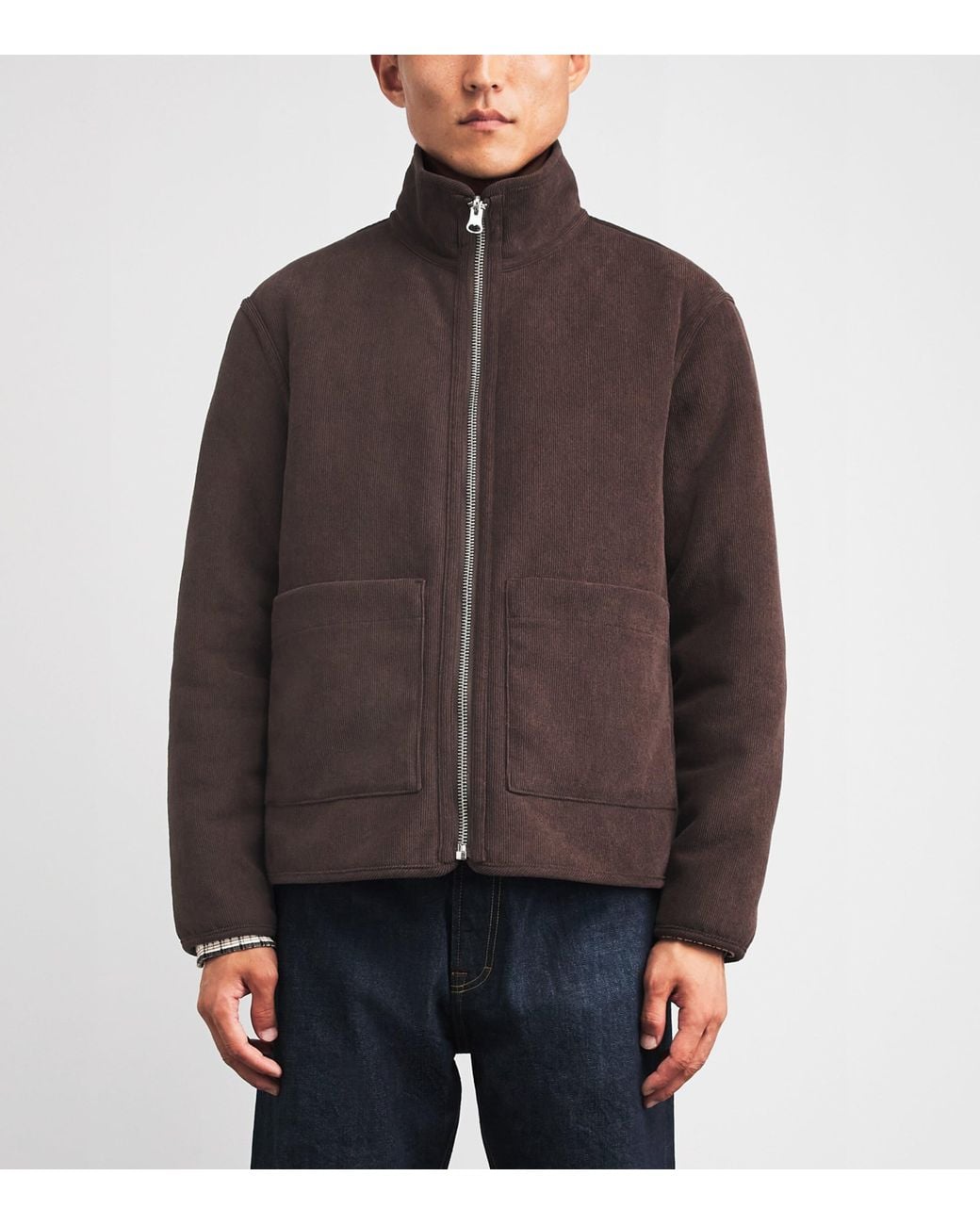 Wax London Brown Corduroy Reversible Killick Jacket for men