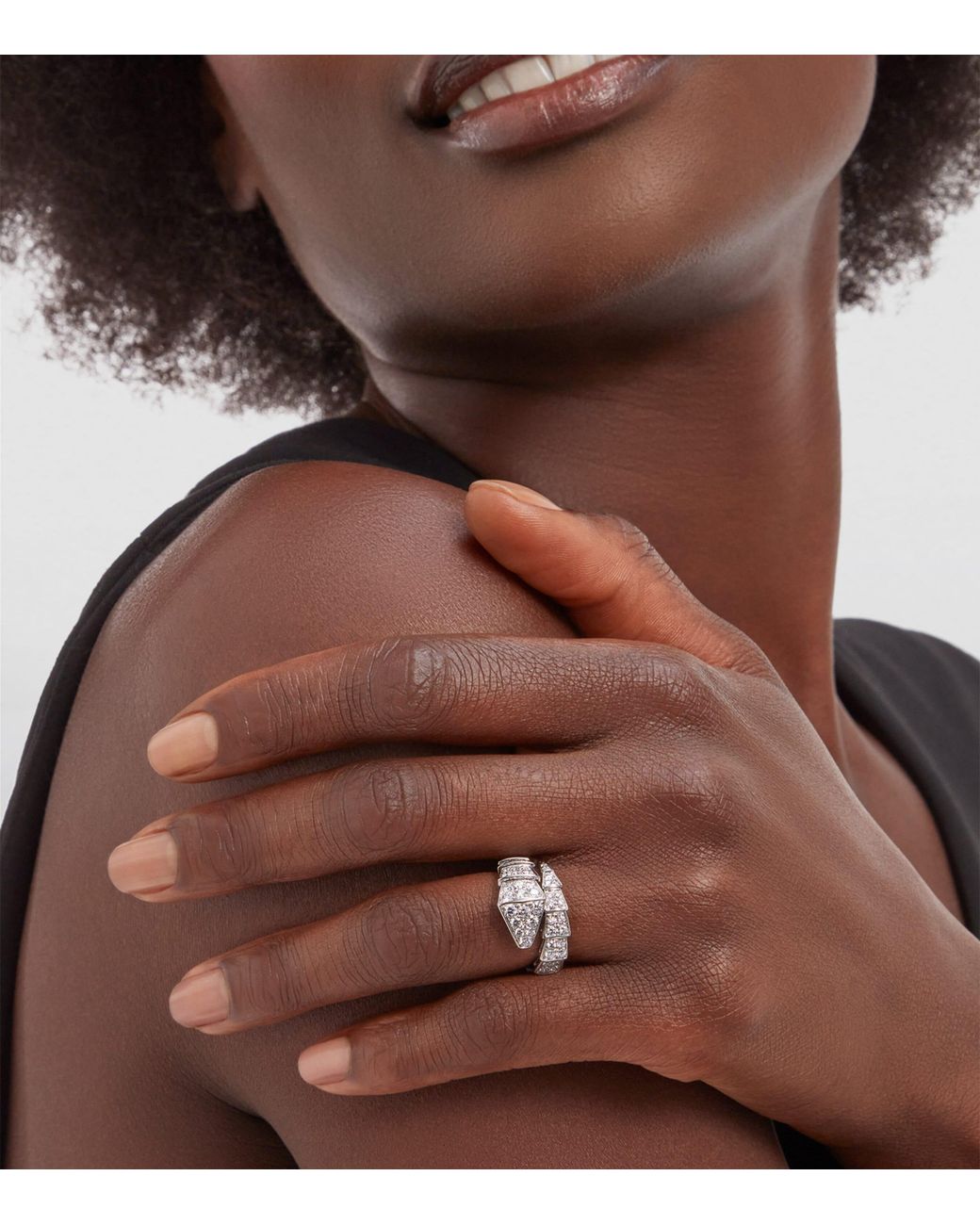 BVLGARI Metallic And Diamond Serpenti Viper Ring