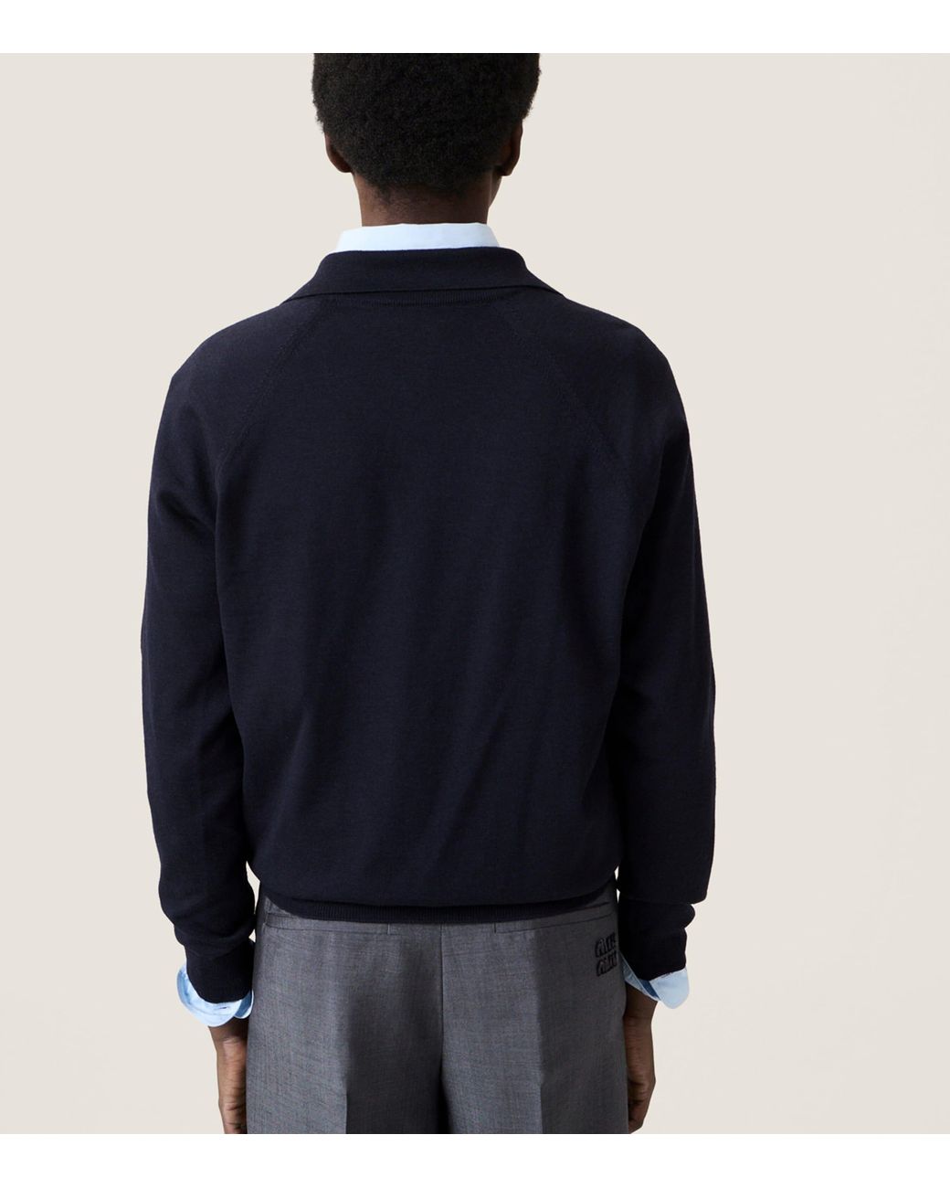 Miu Miu Blue Wool Polo Sweater