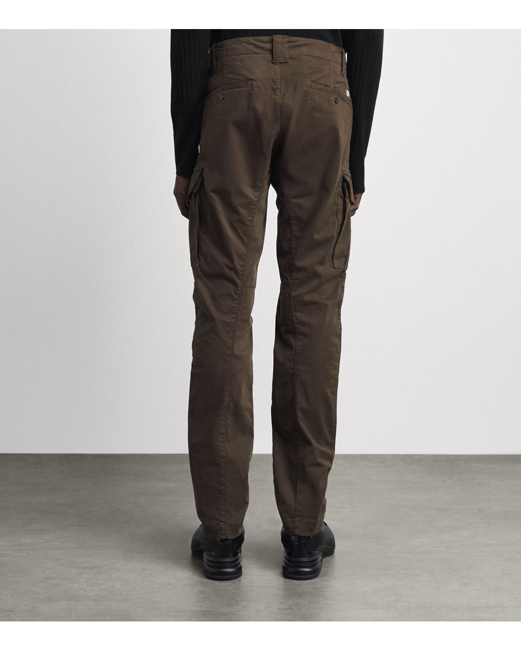 C P Company Gray Stretch-Cotton Sateen Cargo Trousers for men
