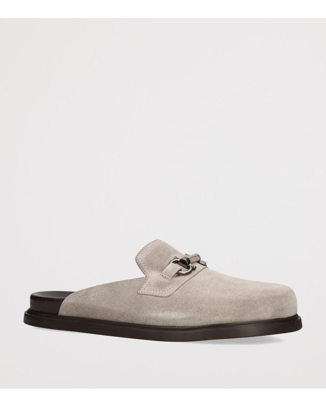 Ferragamo White Suede Santiago Mules for men