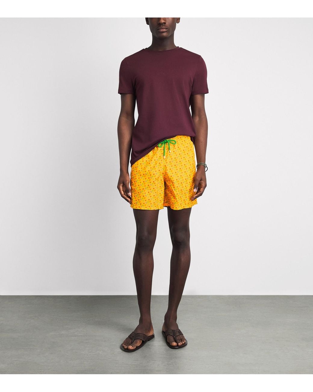 Vilebrequin Yellow Tiny Turtle Print Moorea Swim Shorts for men