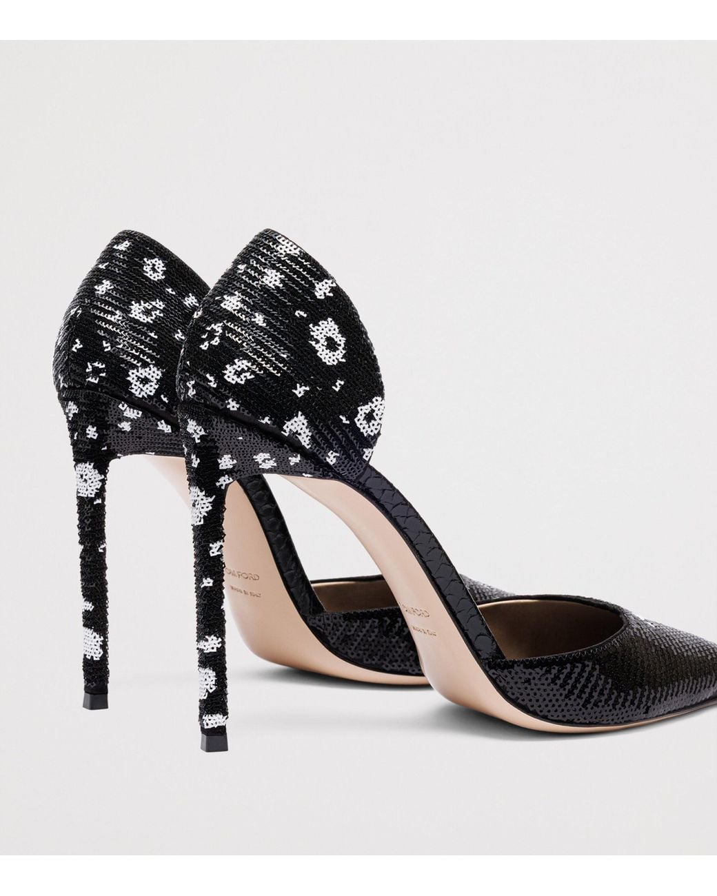 Tom Ford Black Sequinned Vertigo D'Orsay Pumps 105