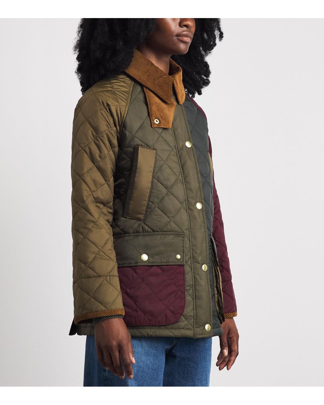 Barbour Brown Quilted Patchwork Bedale Jacket