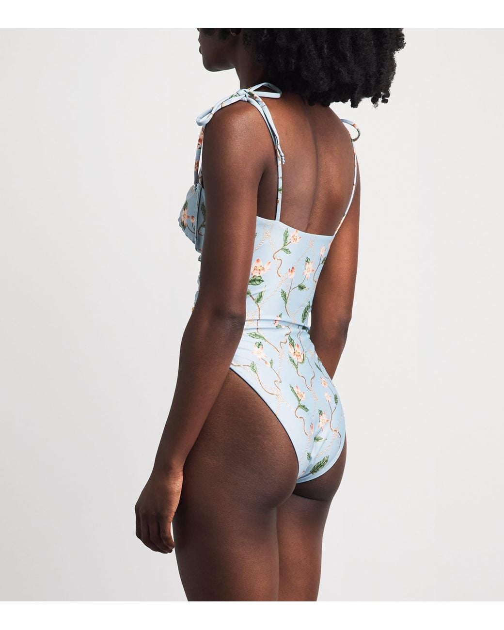 Agua Bendita Blue Rábano Navegante Floral Swimsuit
