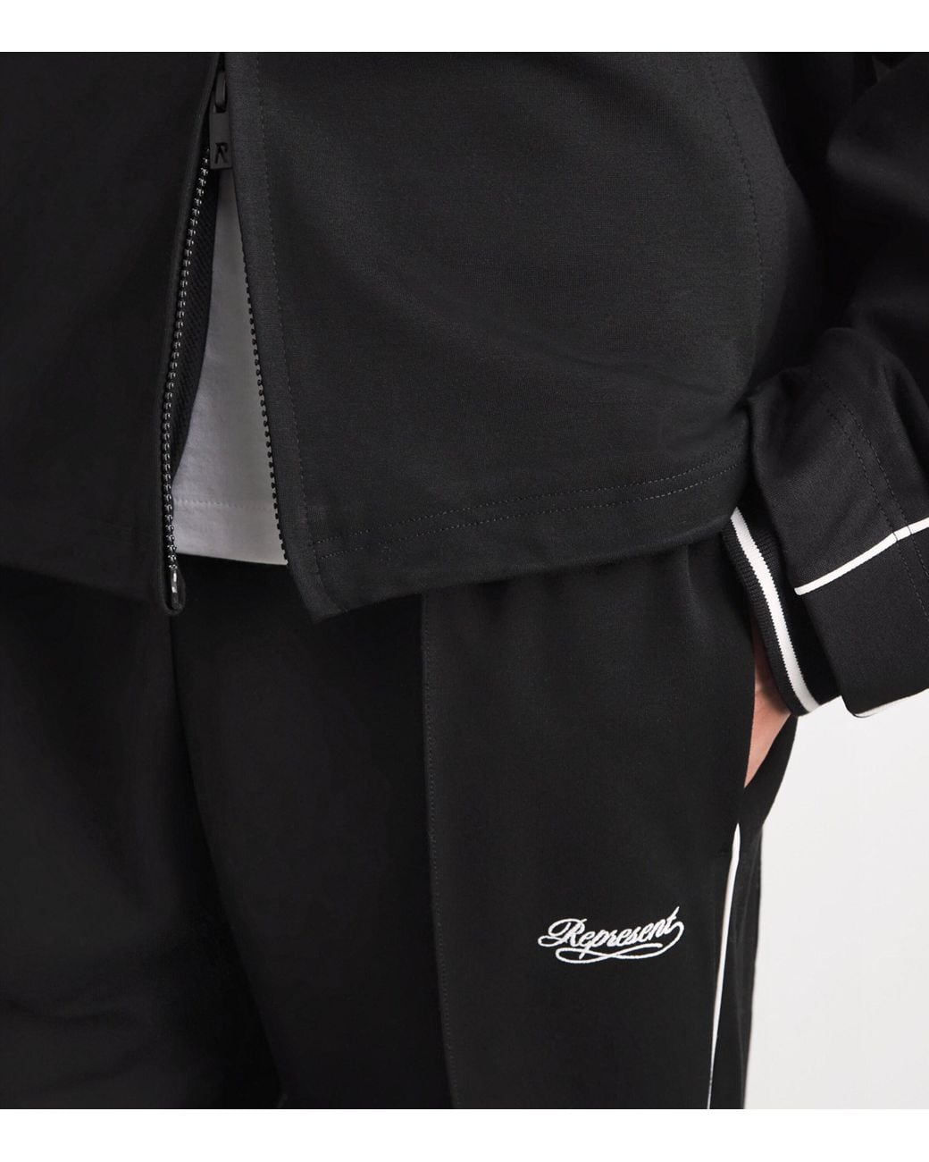 Represent Black Piping Logo Sweatpants for men