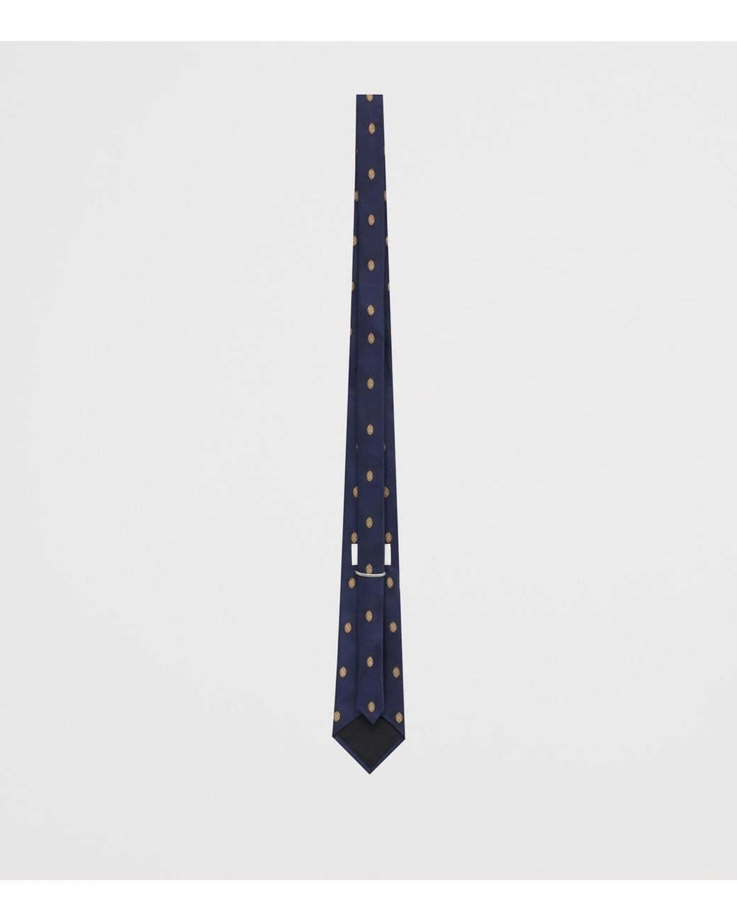 Saint Laurent Blue Silk Jacquard Medallion Tie
