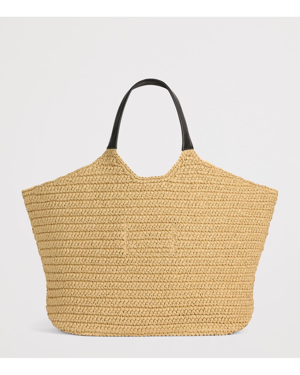 Balmain Natural Faux Raffia Logo Tote Bag