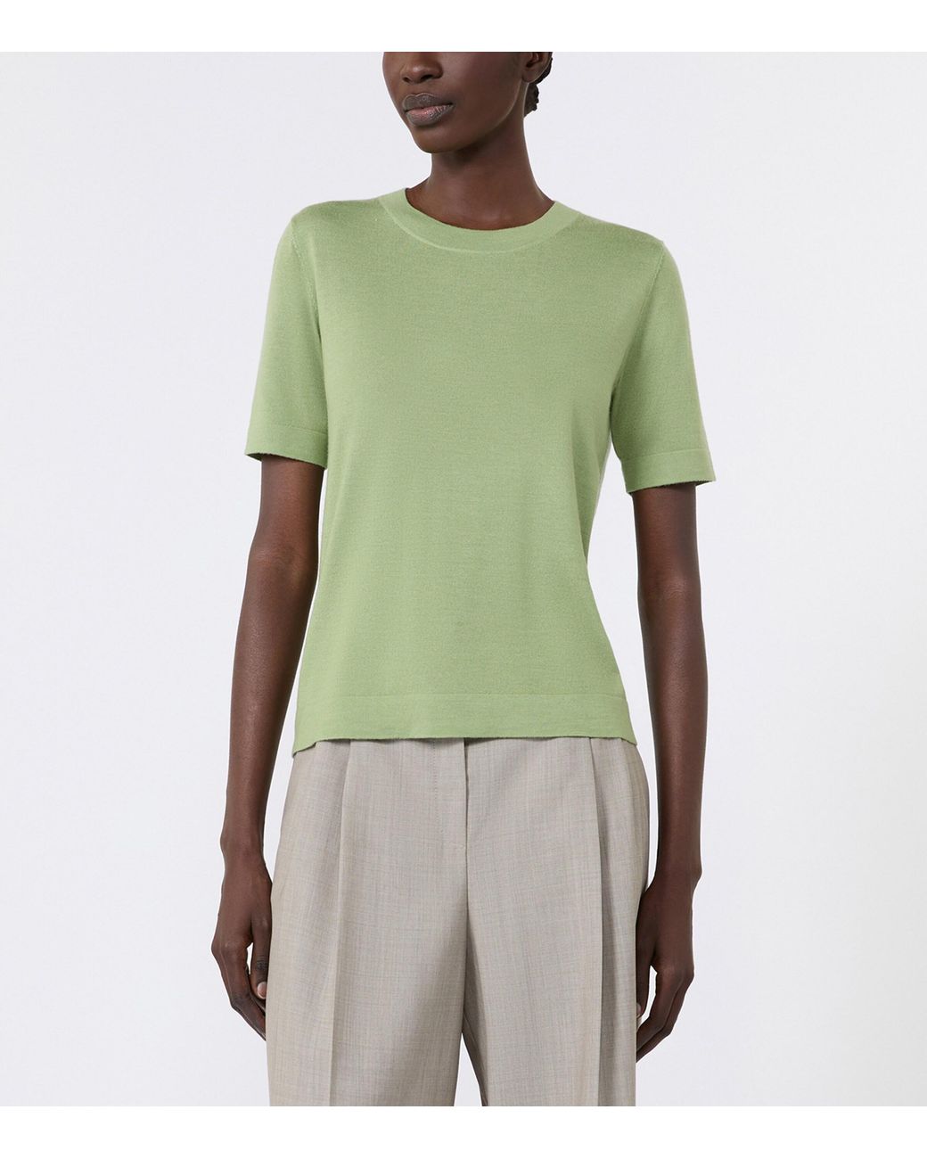 Weekend by Maxmara Green Wool-Silk Knit Top
