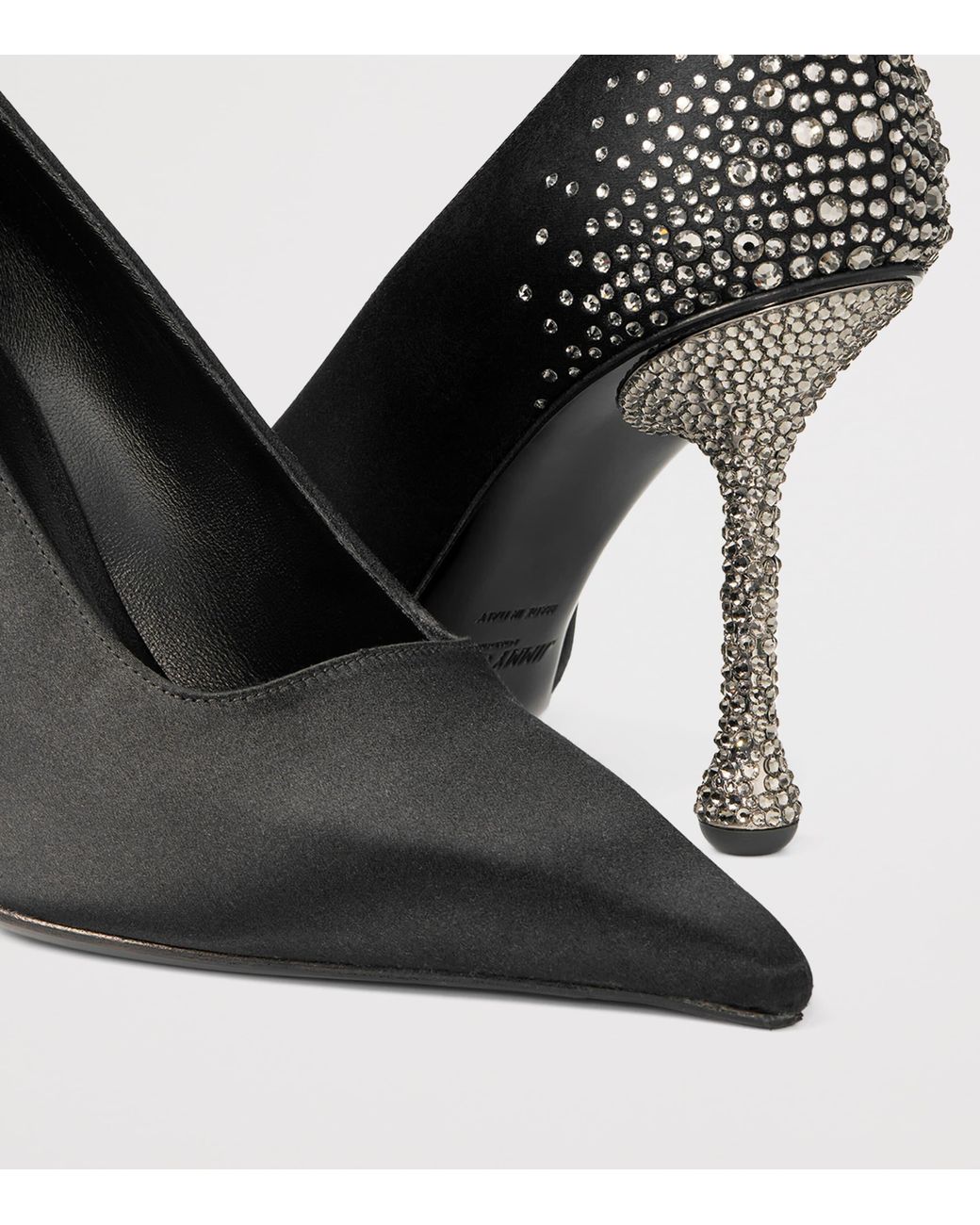 Jimmy Choo Black Ixia 95 Embellished Satin Pumps