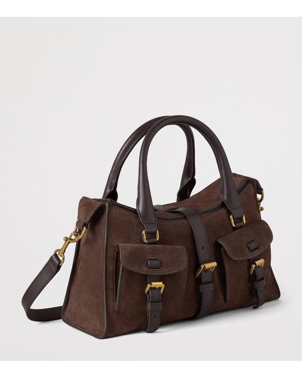 Mulberry Brown Small Suede Roxanne Top-Handle Bag