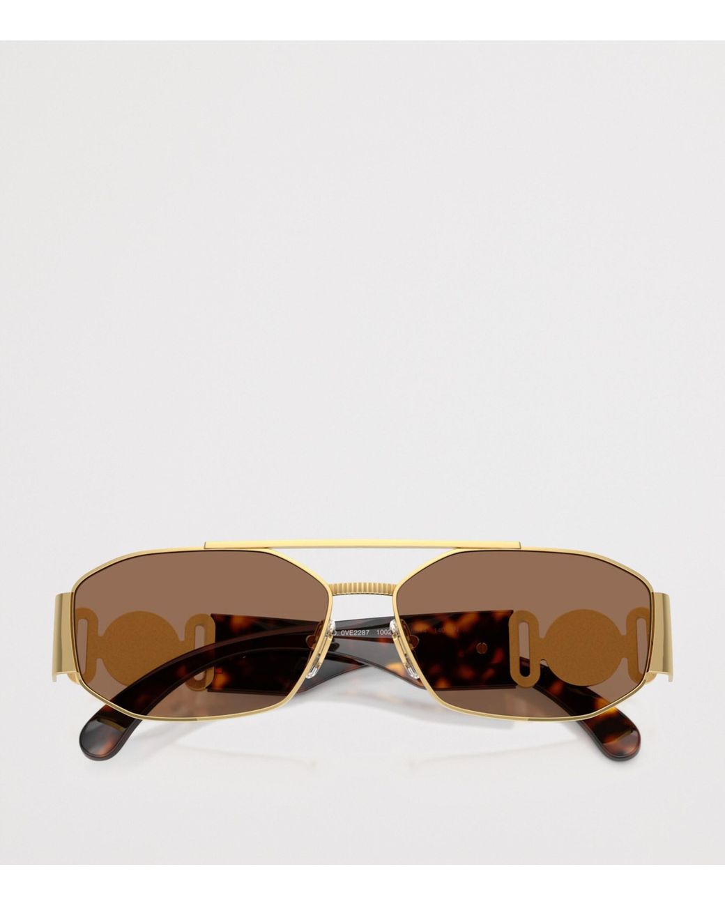 Versace Brown Metal Ve2287 Rectangle Sunglasses for men