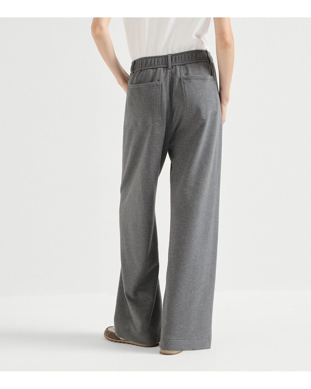 Brunello Cucinelli Gray Cotton French Terry Trousers