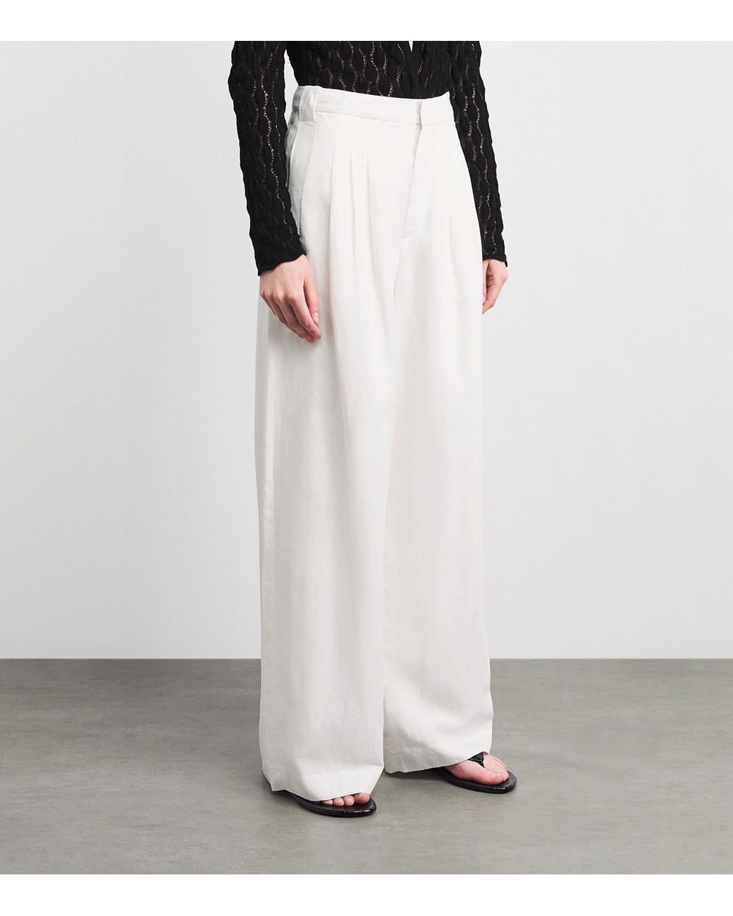 Rag & Bone White Chappell Wide-Leg Trousers