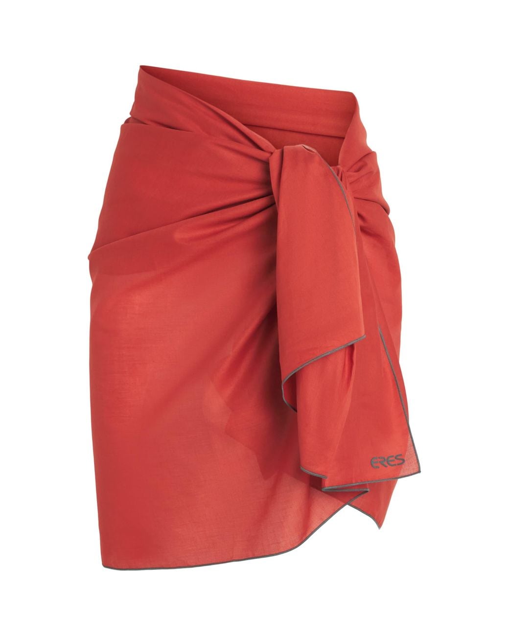 Eres Red Cotton Voile Cabine Pareo