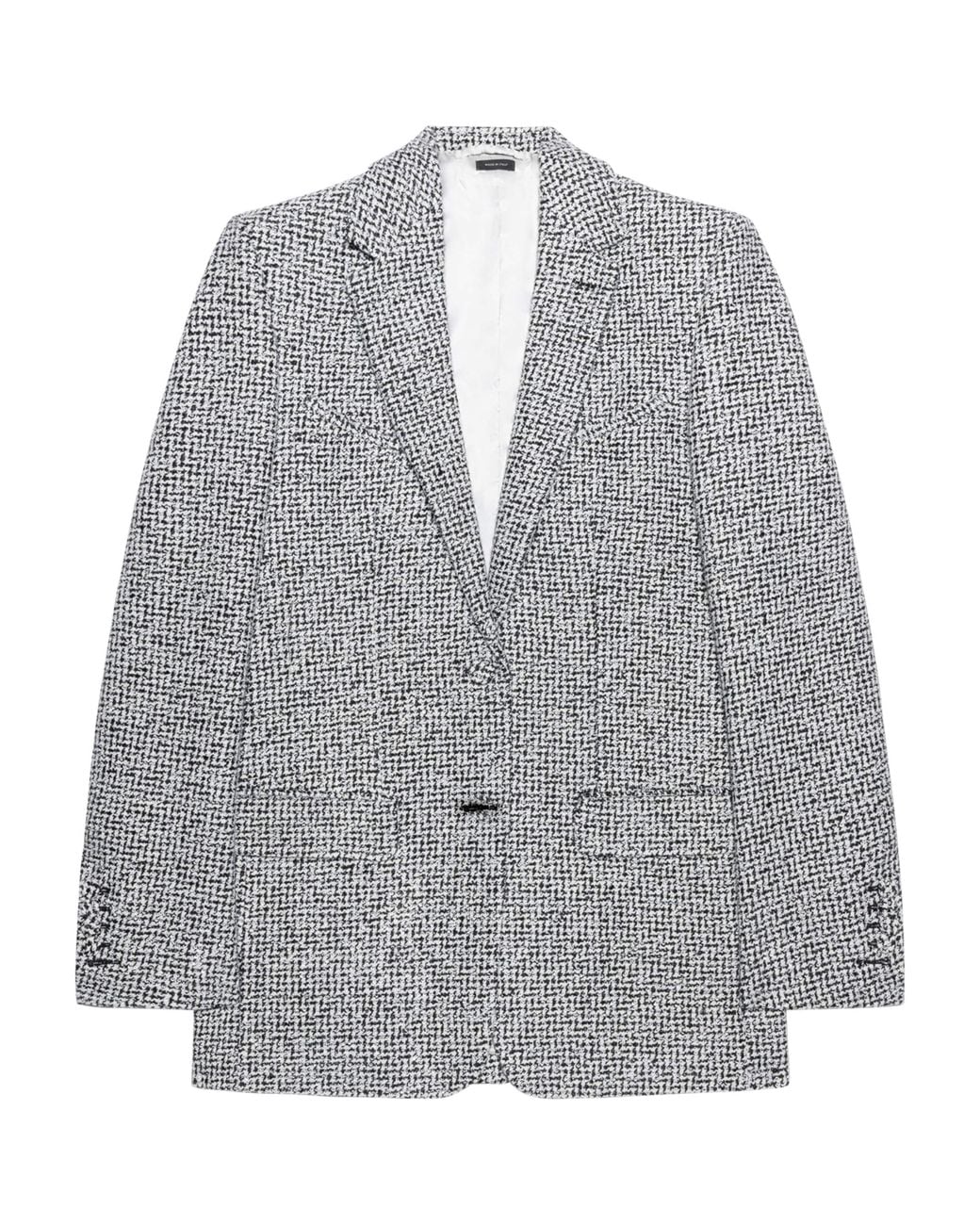 Tom Ford Gray Tweed Sequinned Chevron Blazer