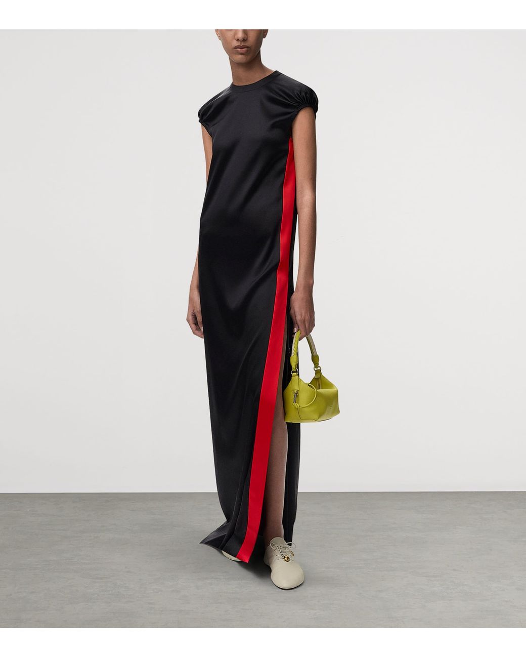 Loewe Black Silk Colour-Block Maxi Dress