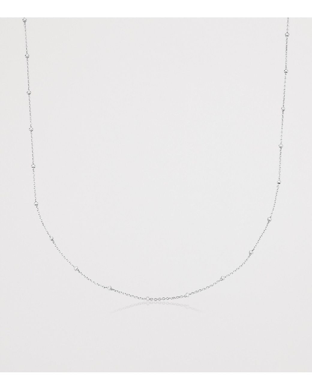 Monica Vinader White Sterling Beaded Chain Necklace