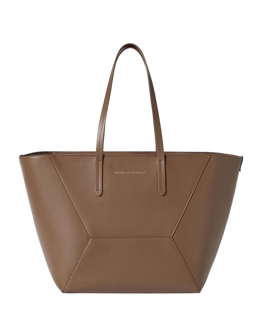 Brunello Cucinelli Brown Leather Bc Duo Tote Bag