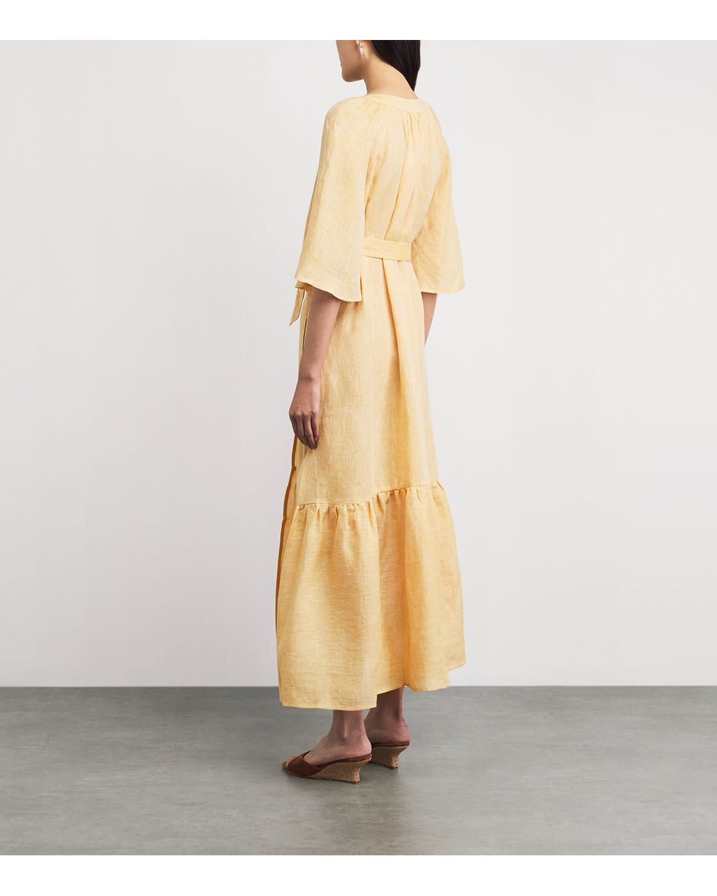 Eres Metallic Linen Audacieuse Wrap Midi Dress