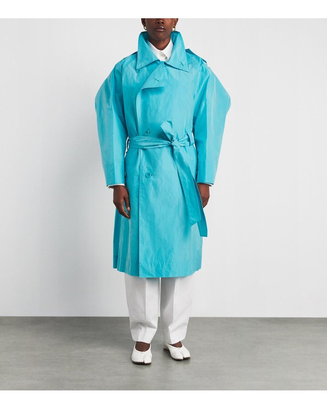 Issey Miyake Blue Correlation Trench Coat