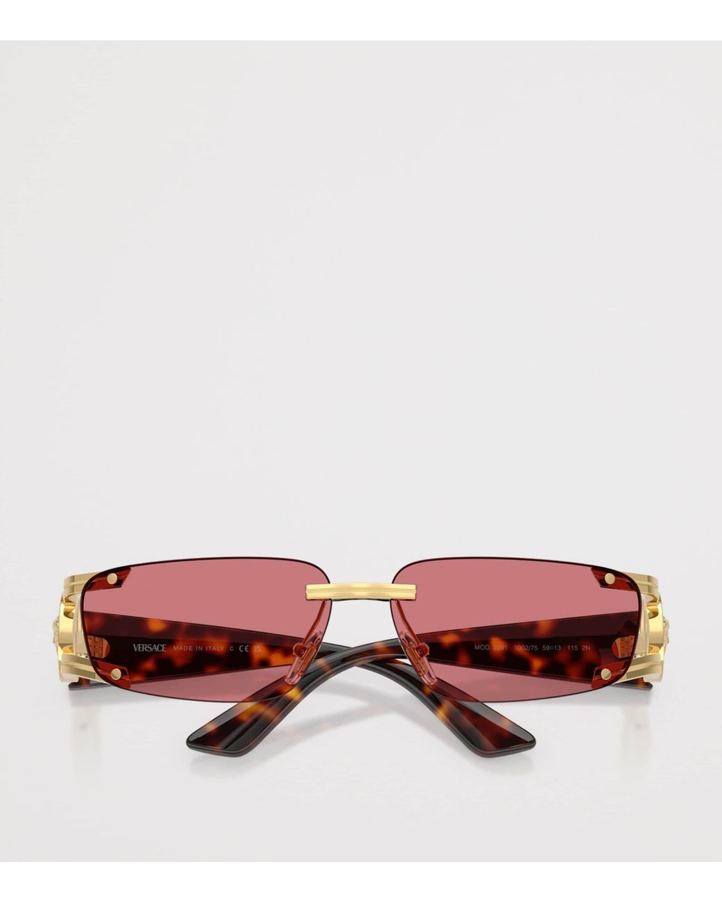 Versace Pink Metal Ve2291 Rectangle Sunglasses for men