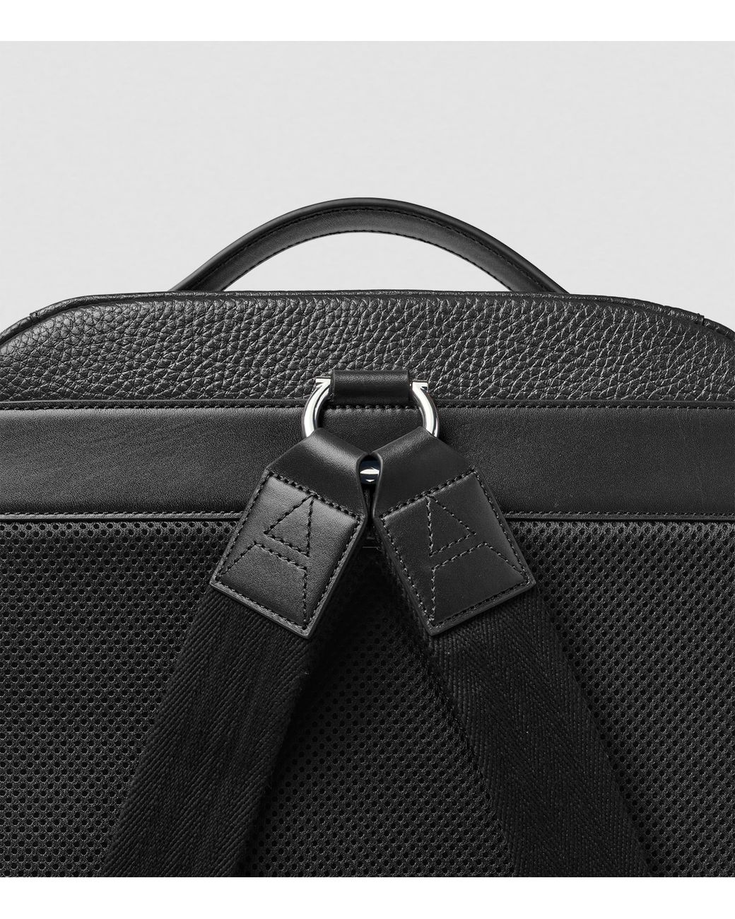 Aspinal Black Pebble Leather Reporter Zipped Backpack