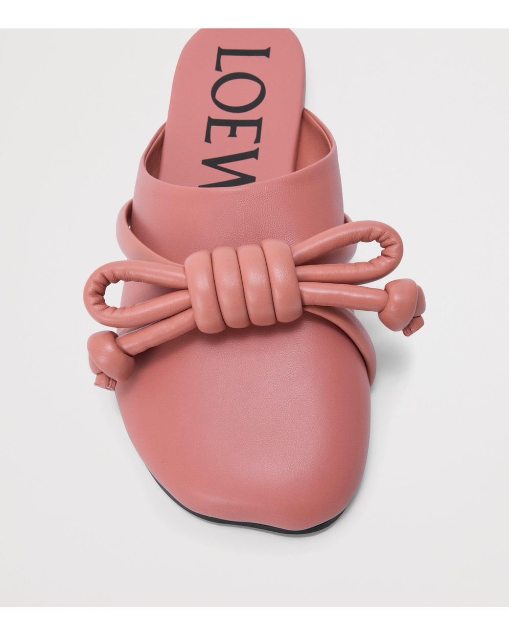 Loewe Pink Lambskin Flamenco Knot Mules