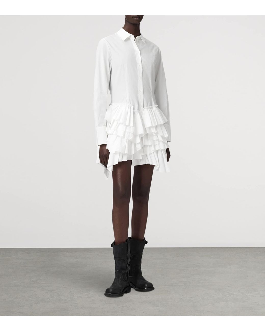 AllSaints White Organic Cotton Kristi Shirt Dress