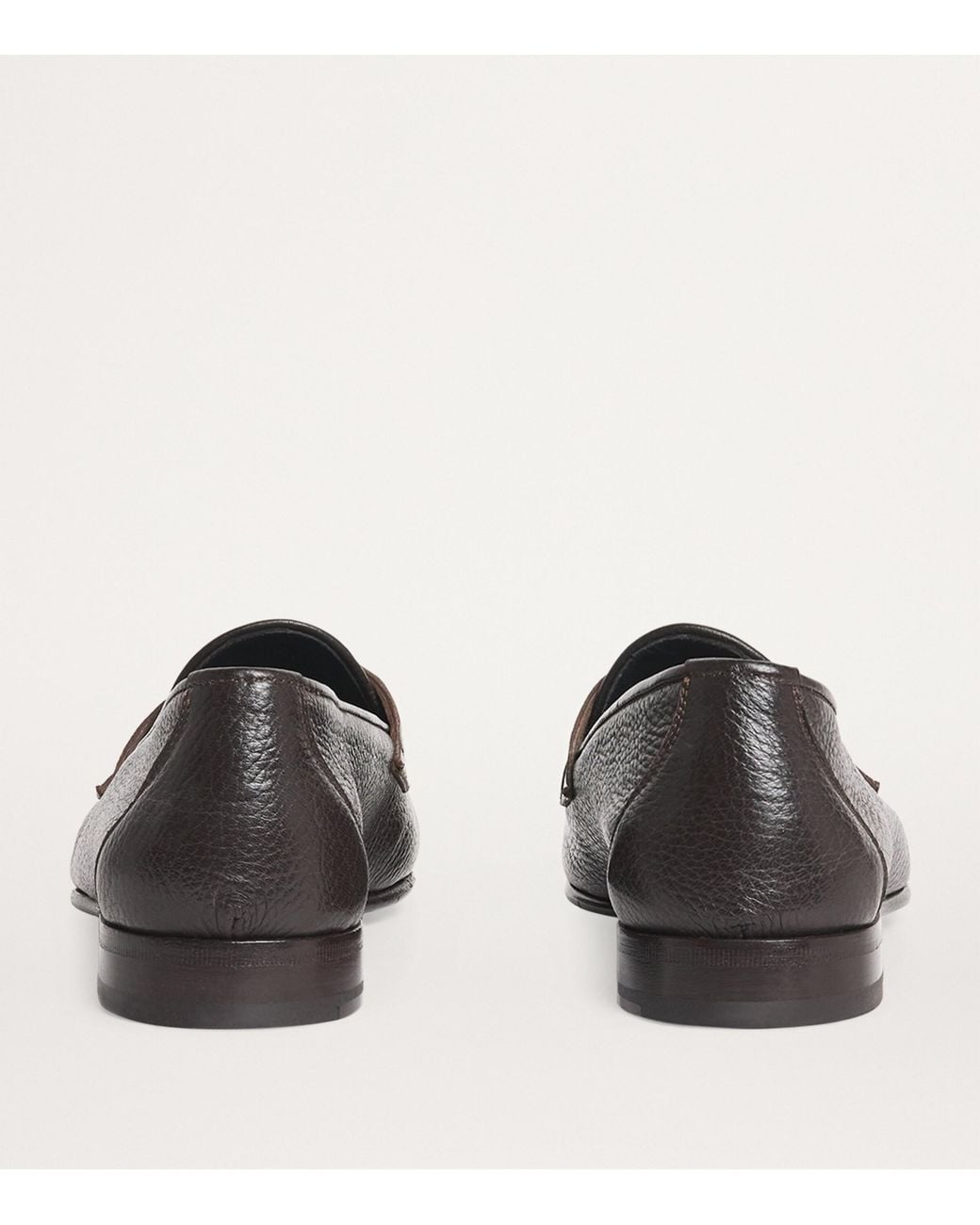 Brioni Gray Leather Appia Loafers for men