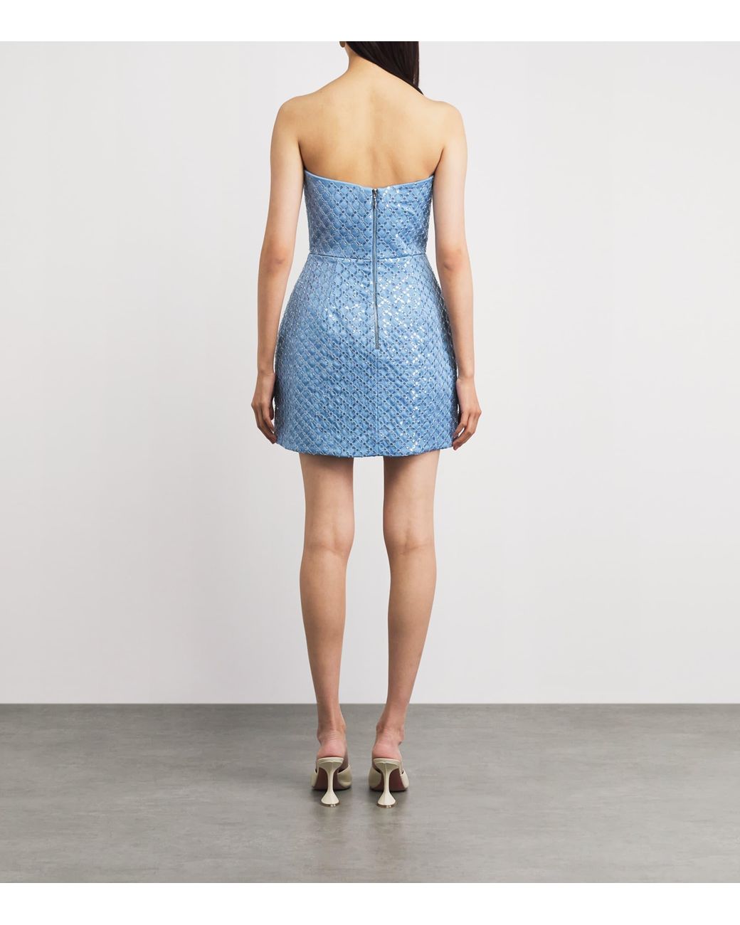 Rebecca Vallance Blue Embellished Alix Mini Dress