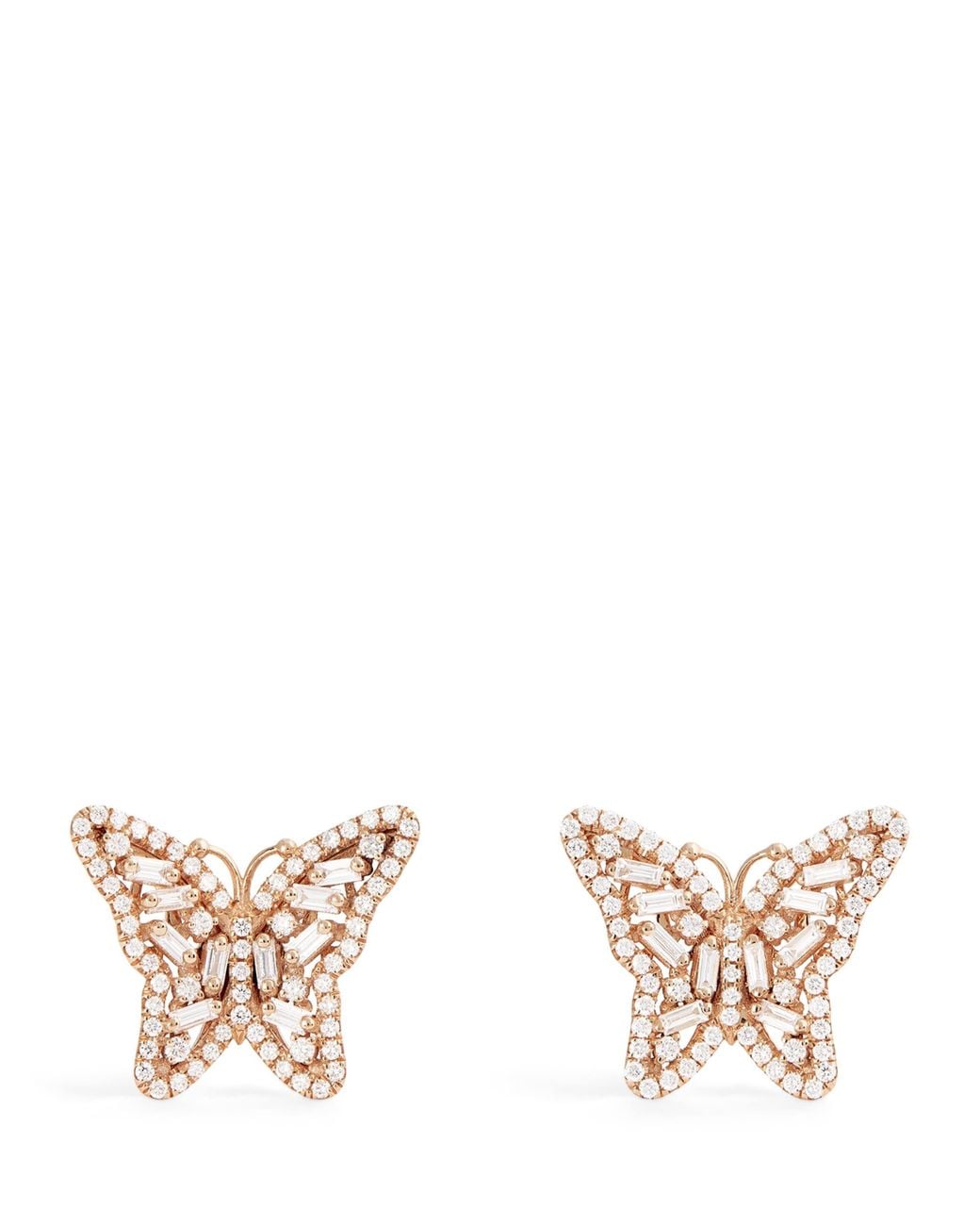 Suzanne Kalan Natural And Diamond Bold Butterfly Stud Earrings