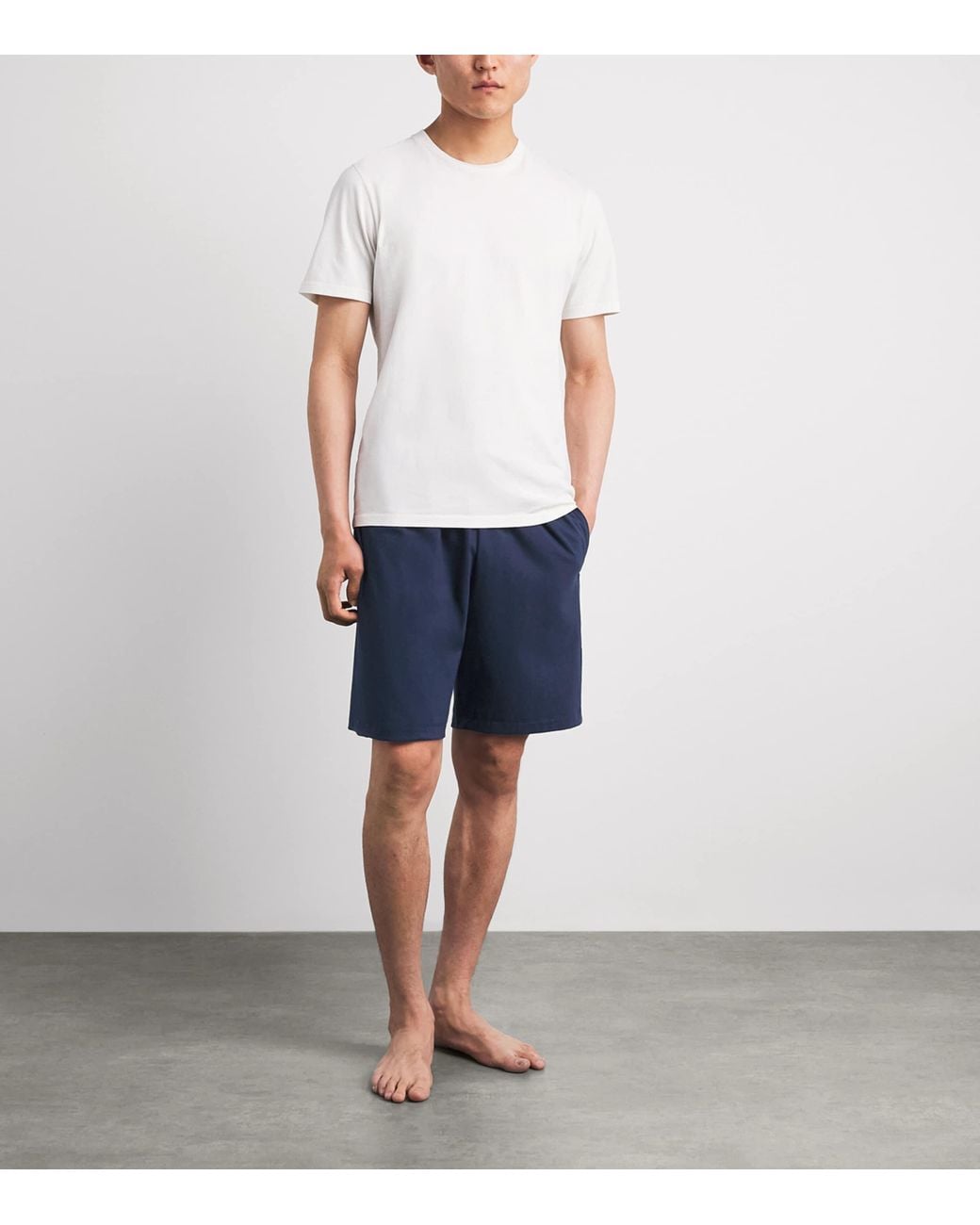 Hanro Blue Cotton Night & Day Shorts for men