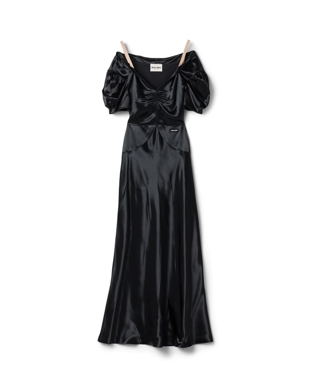 Miu Miu Black Satin Maxi Dress