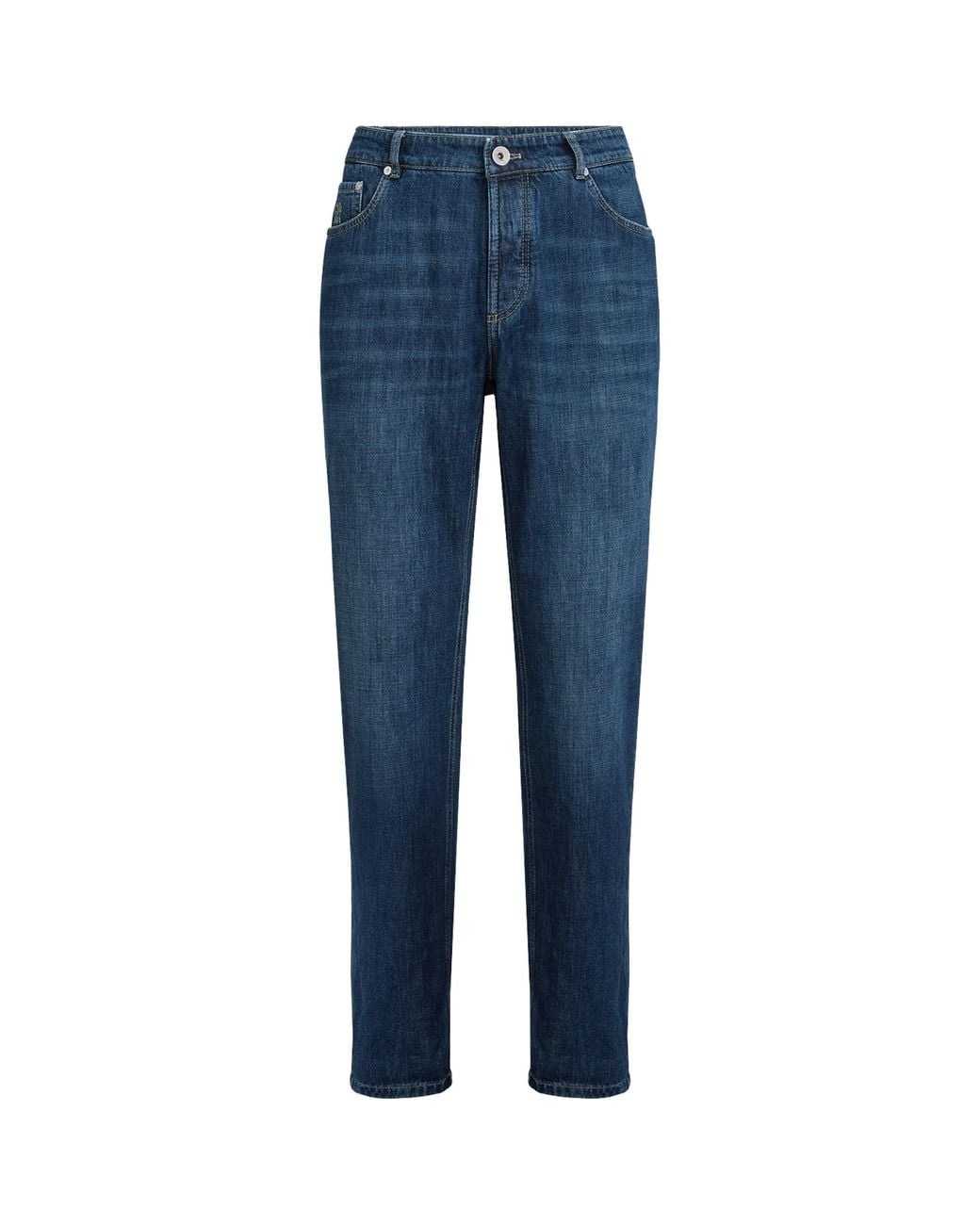 Brunello Cucinelli Blue Slim-Leg Jeans for men