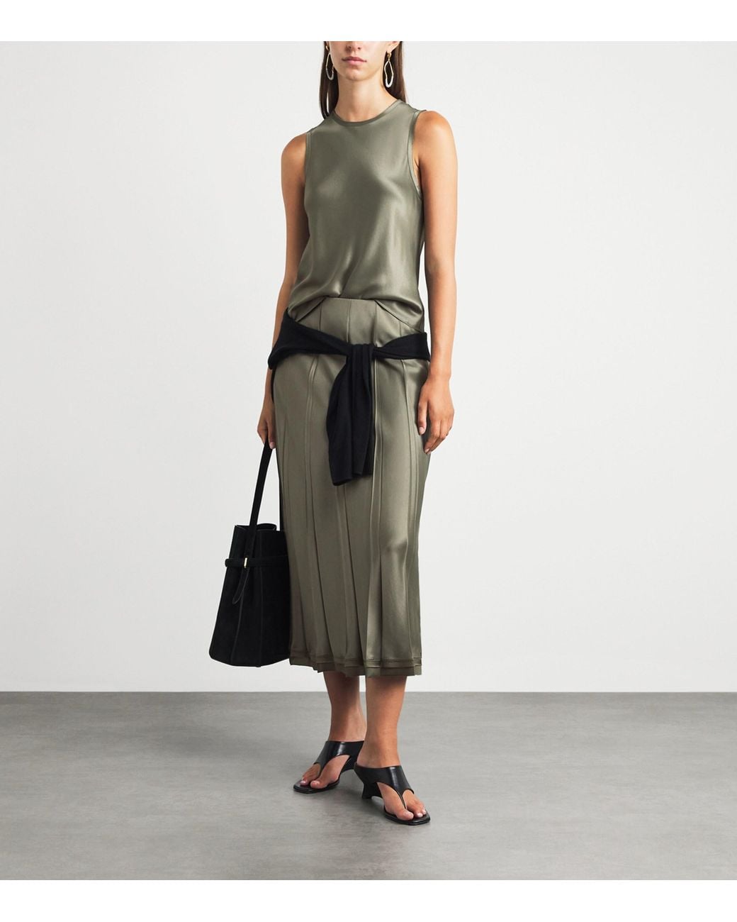 Vince Green Satin Sleeveless Top