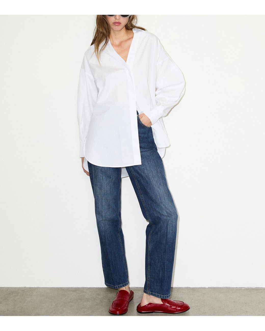 MAX&Co. Blue Straight Mid-Wash Jeans