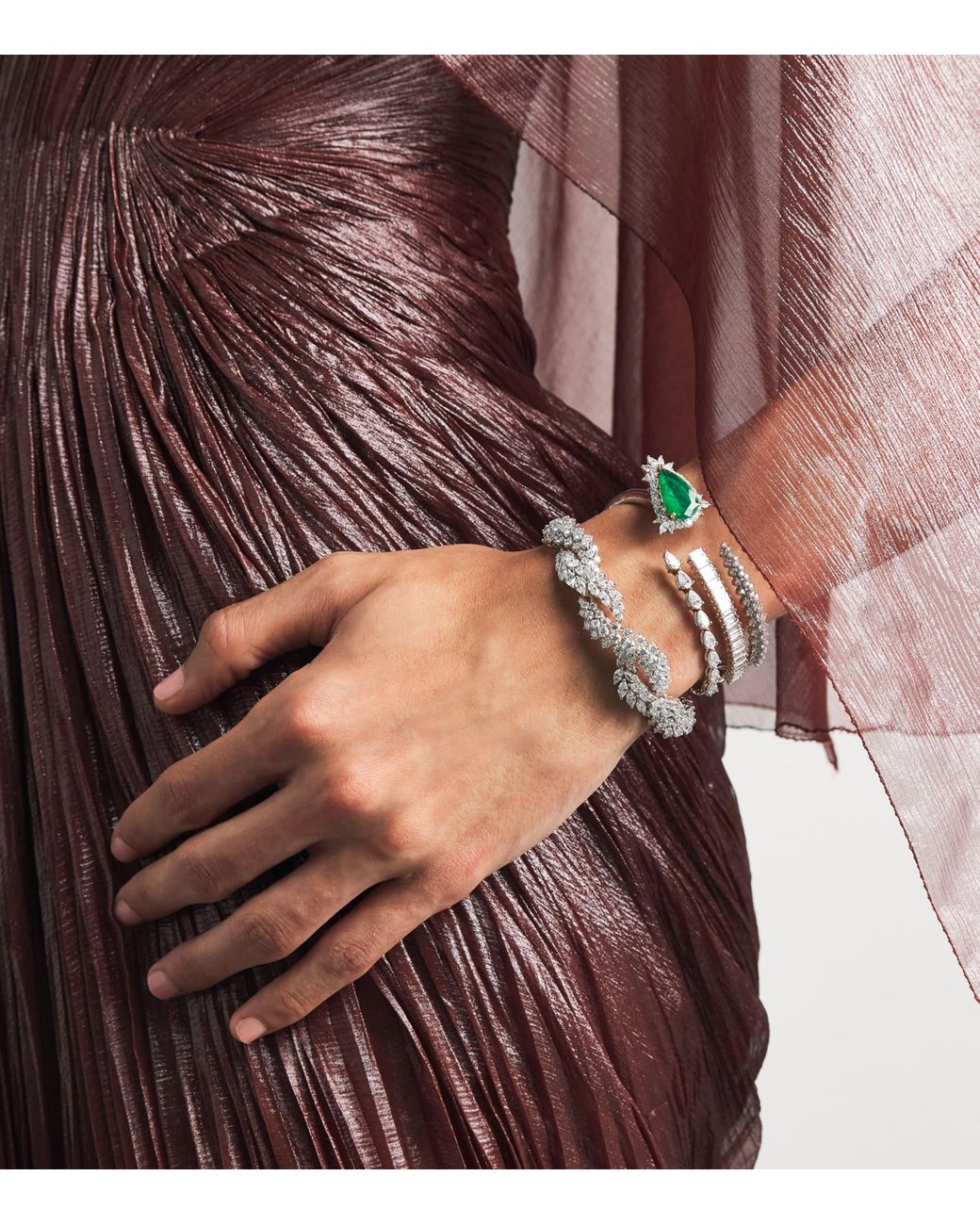YEPREM Multicolor Diamond And Emerald Reign Supreme Bracelet