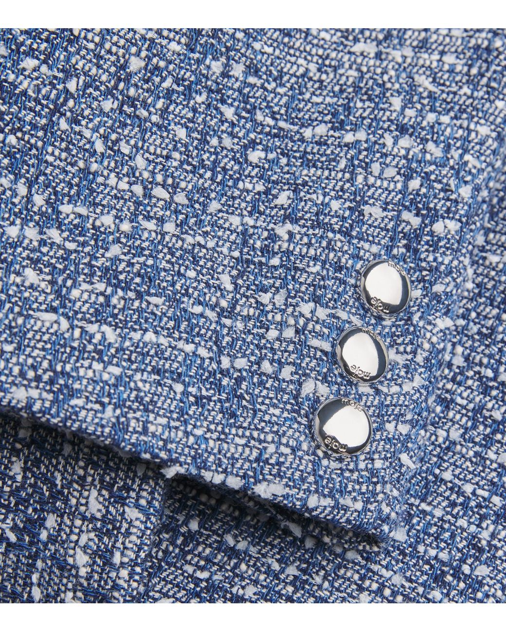 Maje Blue Cotton-Blend Tweed Jacket