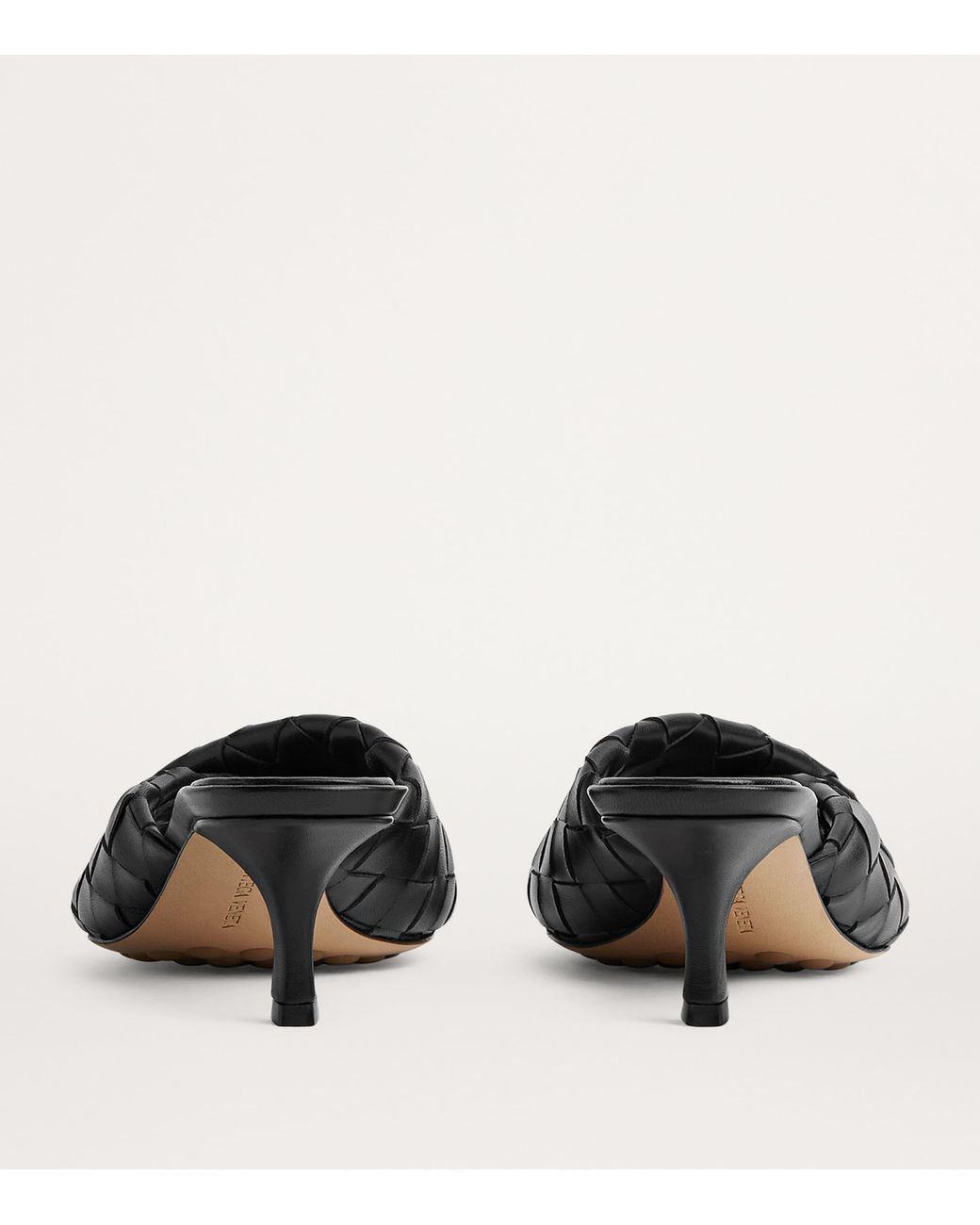 Bottega Veneta Black Leather Intrecciato Blink Mules 50