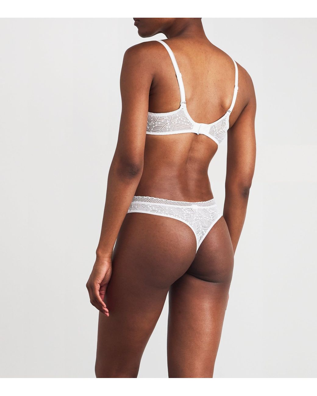 Simone Perele White Lace Comète Plunge Bra