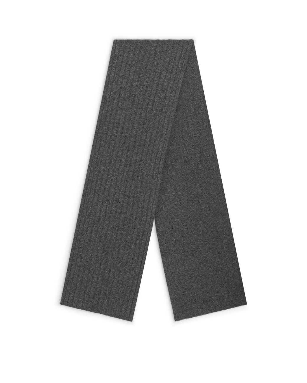 Dolce & Gabbana Gray Cashmere Rib-Knit Scarf for men