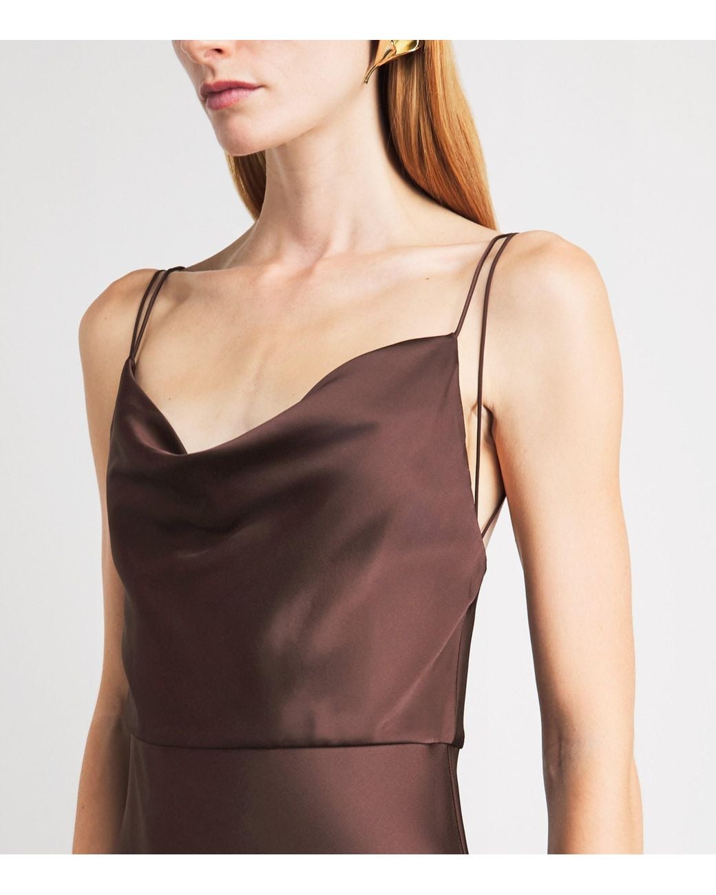 Alice + Olivia Brown Fringed Harmony Midi Dress