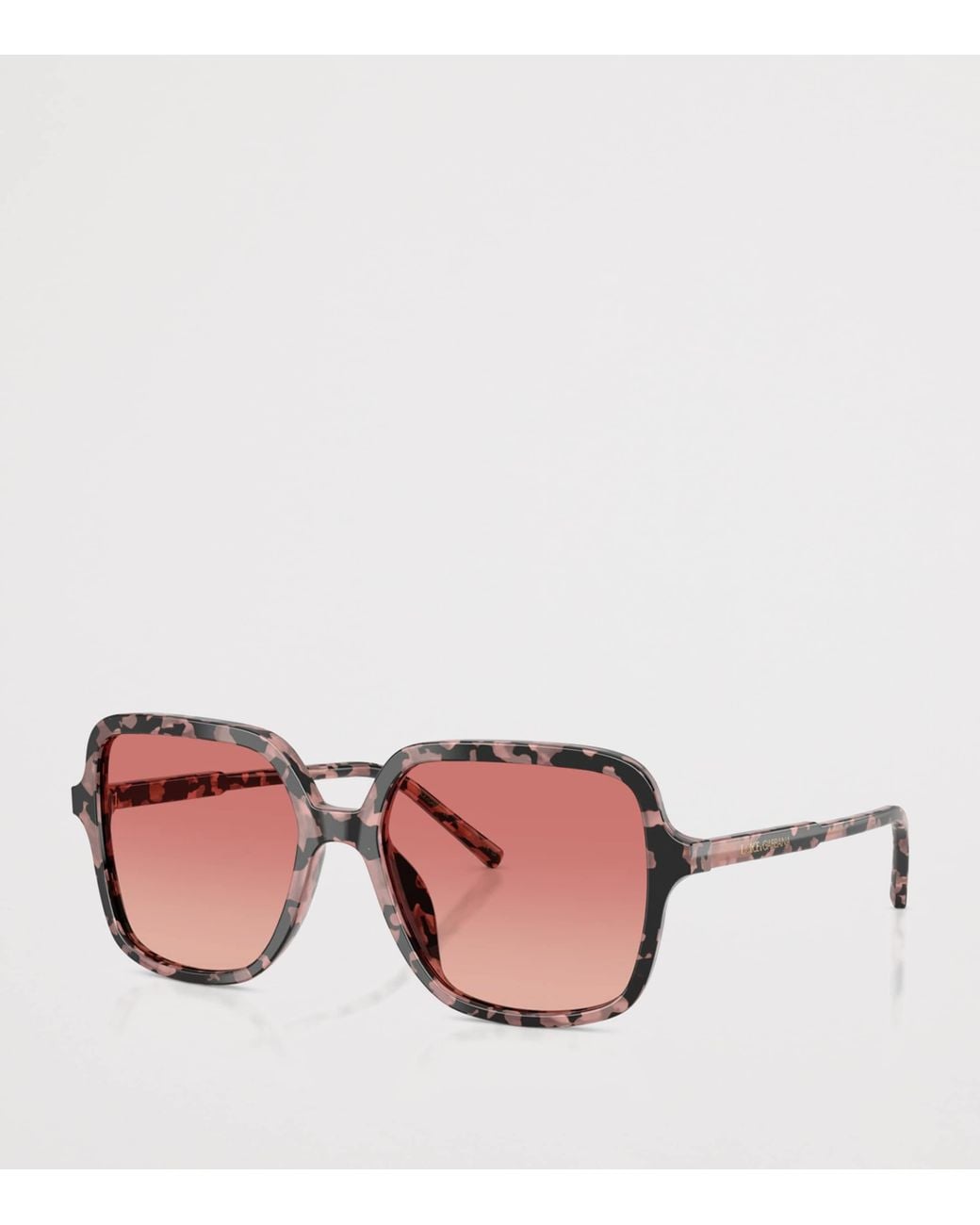 Dolce & Gabbana Pink Camouflage Print Square Sunglasses