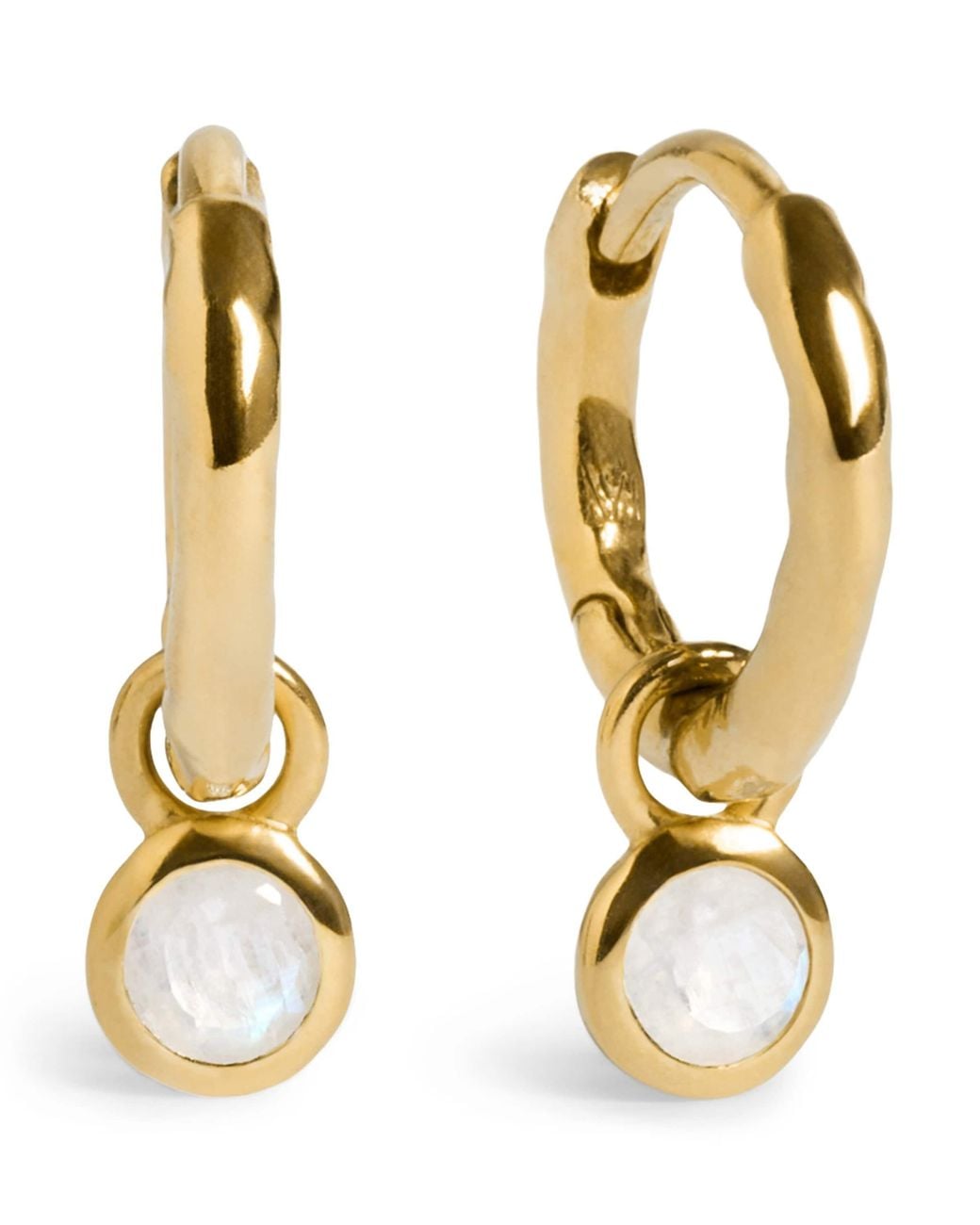 Monica Vinader Metallic Vermeil And Moonstone June Birthstone Huggie Earrings