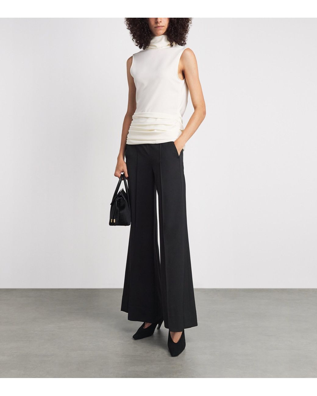 ME+EM Black Wide-Leg Tux Trouser