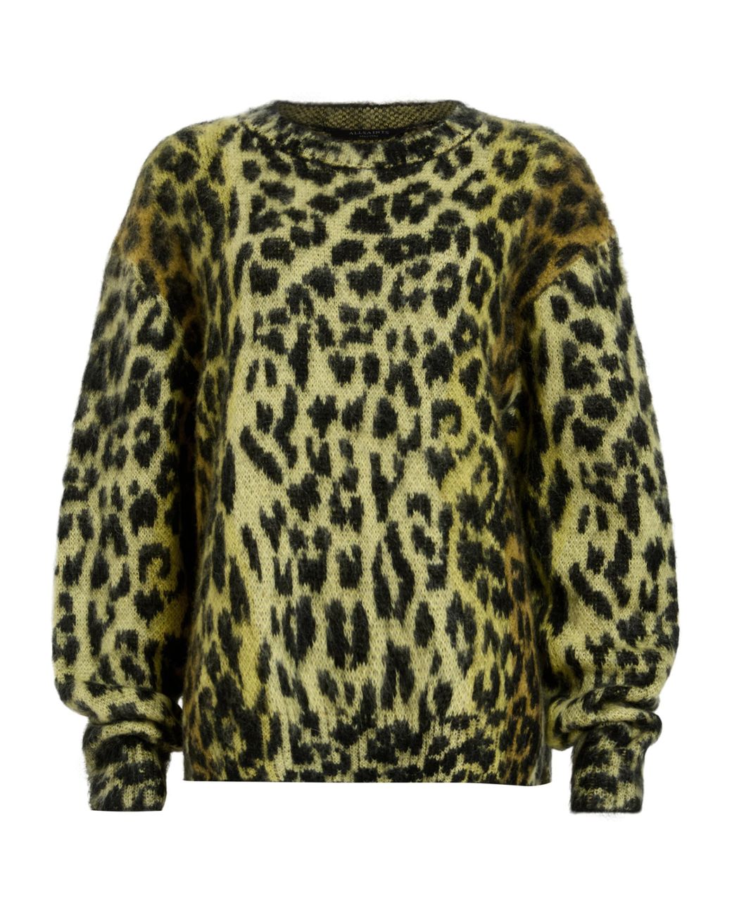 green emerald velvet dress Phix Men's Green Leopard Mohair Mock Neck Jumper in Size Small main image 1