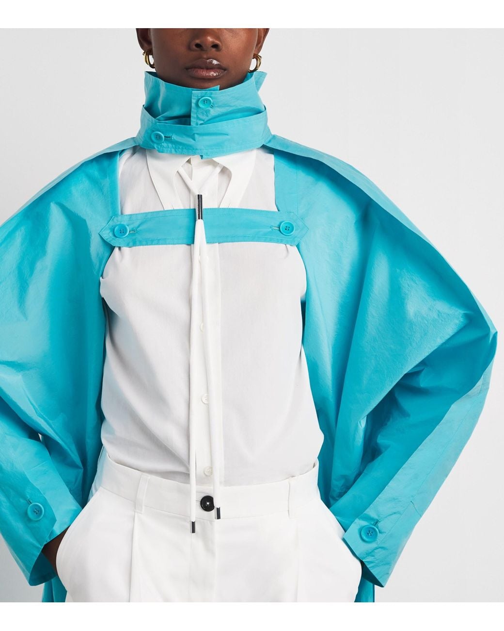 Issey Miyake Blue Correlation Trench Coat